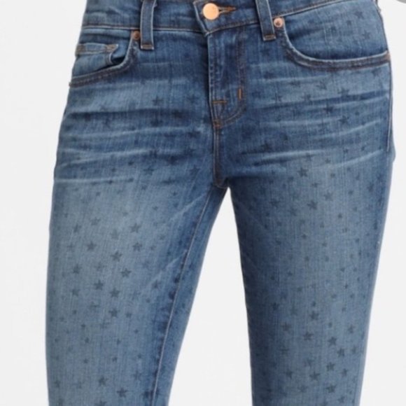 J BRAND Star Print Crop Skinny Jeans Size 25 - Picture 2 of 11